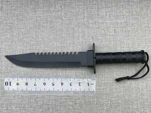 Cuchillo de Camping de 13 Pulgadas con Brújula, Funda de Cuero, Espiga Dentada, Mango de Metal, Personalizable OEM, Gran Venta - Product Image 6