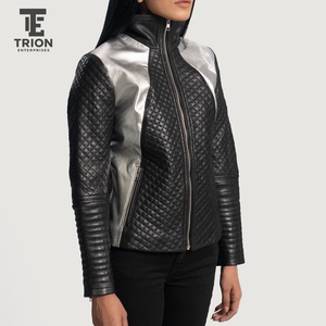 Chaqueta de Cuero Genuino para Mujer, Estilo Motero Clásico, Corte Ajustado, Cierre de Cremallera, Piel de Cordero Auténtica, Prenda Exterior Moderna 2026 - Product Image 4