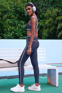 CustomSeamless Solid Plus Size Activewear Set <b>Women</b> <b>Compression</b> <b>Leggings</b> Push up Sports Bra Outfit Elastic Waist Yoga <b>Leggings</b> - Product Image 4