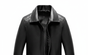 Servicio OEM al por Mayor, Chaqueta Bomber de Cuero con Cuello de Lona Delgado y Largo, Estilo Urbano, para Hombre, Moderna, Elegante y de Alta Gama, para Primavera y Otoño - Product Image 3