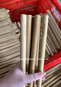 Eco2go Pailles en bambou jetables personnalisables du Vietnam pour thé à bulles/canette personnalisée avec emballage de taille de logo - Product Image 5