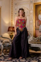 Plazzo indien traditionnel de style occidental avec collection de hauts courts pour filles Prêt à porter pour femmes Western
