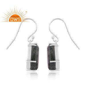 Pendientes colgantes de piedras preciosas de ágata de musgo natural de plata de ley fina de última tendencia, fabricante de joyería personalizada - Product Image 2