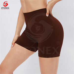 Pantalones cortos de gimnasio para mujer con logotipo personalizado Pantalones cortos de yoga sin costuras para entrenamiento deportivo de alta calidad para mujer - Product Image 4