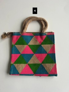 Bolsa de yute pintada a mano, regalo tradicional con estampado Floral para invitados, recuerdo de devolución, bolsas de boda Thamboolam, bolsa de inauguración - Product Image 6