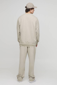 Sweat-shirt pour homme en molleton 100% coton, lourd, teint uni, écologique, avec logo brodé personnalisé et effet vintage délavé, chaud pour l'automne et l'hiver - Product Image 2