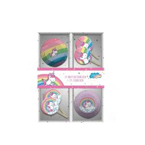 Unicorn Muffin Baking Set with Flag <b>Cake</b> <b>Decorating</b> <b>Supplies</b> - Product Image 1