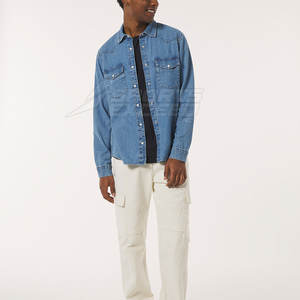 กางเกงยีนส์แฟชั่นเสื้อยืดคอปกสองชั้นสำหรับผู้ชายมีโลโก้ออกแบบได้ตามต้องการสำหรับฤดูร้อน - Product Image 2