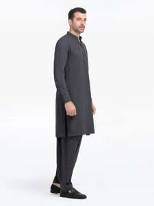Salwar Kameez pakistanais de qualité supérieure pour hommes, tenue musulmane traditionnelle élégante pour l'Aïd, les mariages, la prière, le bureau - Product Image 4