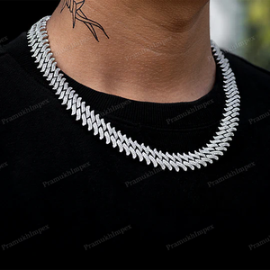 Collar Exclusivo de Cadena Cubana de 15 mm con Diamantes Moissanite, Plata de Ley Personalizada Chapada en Oro Rosa, Certificado GRA, Estilo Hip Hop Unisex - Product Image 1