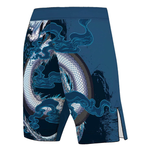 Pantalones cortos de MMA de corte largo personalizados promocionales Pantalones cortos de entrenamiento de artes marciales que absorben la humedad a precios baratos - Product Image 5