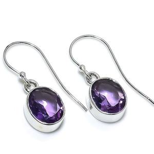 Boucles d'oreilles style bohème en argent faites à la main bijoux en argent sterling 925 améthyste pierres précieuses boucles d'oreilles tendance bijoux pour femmes cadeau pour - Product Image 1