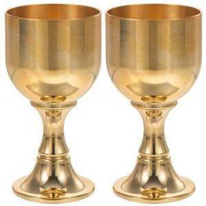 Copas de Vino de Metal Dorado Martilladas, Elegantes y de Diseño Artesanal, con Base Redonda y Tallo Largo, a Buen Precio - Product Image 1