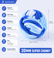 Fil chenille épais 100 % polyester 20 mm, doux pour le crochet, la couture et la broderie - Anti-bactérien, écologique, pour couvertures (vente en gros)