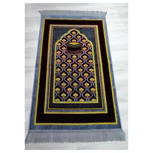 Высококачественный бархатный коврик для молитв со звездами, мусульманский молитвенный коврик из Турции, варианты цветов с узором, 100% полиэстер