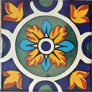 40 azulejos hechos a mano, 6x6 pulgadas, mosaico de cerámica mexicana, suelo artístico # - Product Image 1