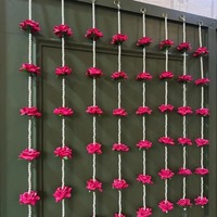 Guirlande de roses uniques avec perles pour décoration de mariage indien Mehndi Haldi Décoration de fond murale Diwali Onam Cordes de puja suspendues