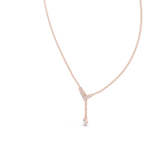 0.31 CT Lab-Created VVS-VS EF Diamond <b>Necklace</b> Y-Shape Pendant 18KT, 14KT, Rose, Yellow, White Gold - Product Image 6