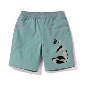 Pantalones cortos de nailon para hombre, ropa deportiva de Color gris, pantalones cortos de nailon para gimnasio de poliéster con bordado de chenilla - Product Image 4