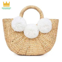 Nouveau sac de plage en paille à poignée ronde sac de paille marocain fait à la main Vietnam sac fourre-tout en paille Kinghandicraft Vietnam