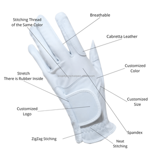 Guante de Golf de cuero genuino Cabretta de mano izquierda personalizable de alta calidad Características deportivas de alta visibilidad Logotipo personalizado transpirable - Product Image 4