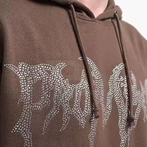 Service OEM, best-sellers, design haut de gamme, sweats à capuche pour hommes avec strass, basiques, légers et confortables - Product Image 4