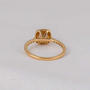 18KT <b>Solid</b> Gold Plated Lab Grown Diamond Asscher Cut Engagement Wedding Ring with Glamorous Lab Created Diamond - Product Image 4