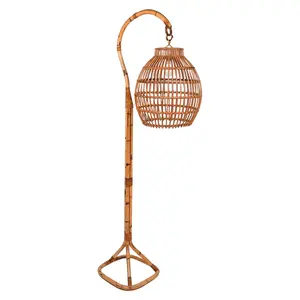 Design spécial rotin tissé cage à oiseaux support de lampe lampadaire pour chambre à coucher - Product Image 1