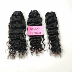 Cabello de Color Natural vietnamita alineado con cutícula negro 100% mujeres procesamiento sin máquina de Color doble trama extensiones de cabello humano - Product Image 2