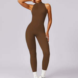 European American Style Sports Fitness <b>Yoga</b> Wear <b>Sets</b> Seamless Jumpsuit with Hollow-Out Back and Butt-Lifting Training Features - Product Image 2