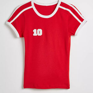 Soccer Stripe Ringer Tee Chemise d'entraînement personnalisable T-shirt de football Personnalisé Nouveau design Maillot vierge de haute qualité Vente en gros - Product Image 1