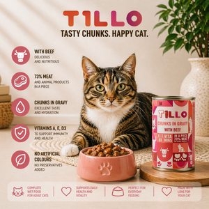 TILLO Nourriture humide pour chat en conserve - 415 g - Bœuf - Product Image 2