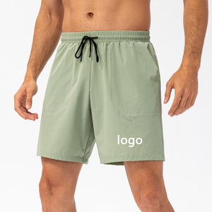 Double-sided Nylon Fabric Breathable Lightweight Quick Drying Men Gym Shorts With Back Zipper Pocket - Product Image 1