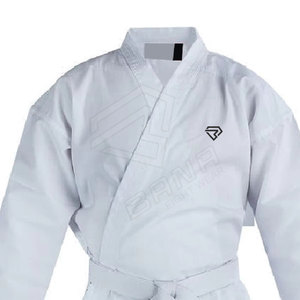 Uniforme de Karate transpirable para artes marciales a la venta Uniforme de Karate sólido de manga completa con bajo Moqs - Product Image 3