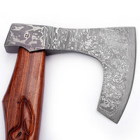 Hache en acier Damas de qualité supérieure, tête en acier à motif fait à la main avec manche en bois, hache traditionnelle en acier Damas
