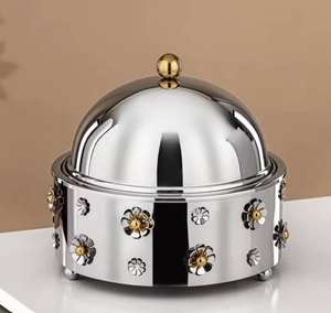 Metal Chaffing Dish Stainless Steel Lid <b>Gas</b> Induction Compatible Easy-to-Clean Fuel Food Warmer for Daily Buffet Parties Home - Product Image 3