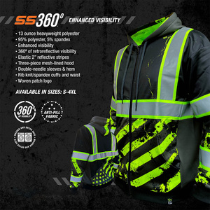 Bonne qualité Meilleures ventes Salut Vis réfléchissant robinet vêtements de travail Construction à manches longues sweats à capuche de sécurité pour les hommes - Product Image 5