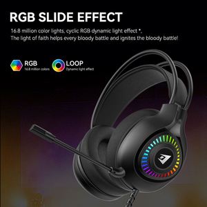Casque de jeu JERTECH HG01 avec microphone filaire USB, écouteurs LED, accessoires personnalisés pour téléphone, suppression du bruit - Product Image 6
