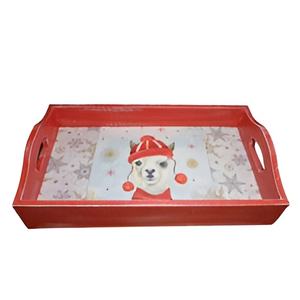 2024 elegantes bandejas de madera y metal ecológicas de alta calidad para decoraciones y servicio de fiesta de Navidad - Product Image 1