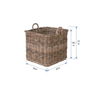 <b>Square</b> Rattan <b>Basket</b> with Handle Handmade Storage <b>Basket</b> Wholesale eco-friendly Made in Viet Nam - Product Image 2