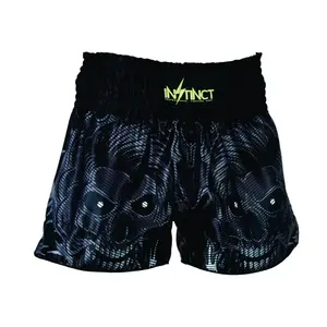 Shorts de Muay Thai MMA de Diseño Personalizado al por Mayor, Diseño Sublimado, 100% Poliéster Elástico, Cintura Media, Ropa de Artes Marciales de Combate - Product Image 1