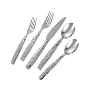 Ensemble de couverts en acier inoxydable plaqué couleur argent avec manche élégant de 5 couverts cuillère fourchette couteau pour cadeaux utilisation de mariage - Product Image 3