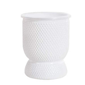 Juego de macetas de autorriego Con pedestal texturizado-Macetas elegantes con patrón de diamantes para exhibición interior - Product Image 1