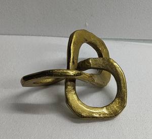 Escultura decorativa de lujo con forma de hoja con acabado dorado antiguo y mesa con Base de mármol, esculturas decorativas, Decoración de mesa - Product Image 6