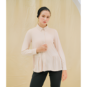 Shiva femmes de haute qualité vêtements pour femmes basique régulier à manches longues Blouse solide décontracté Style formel doux sensation de main en Polyester - Product Image 6