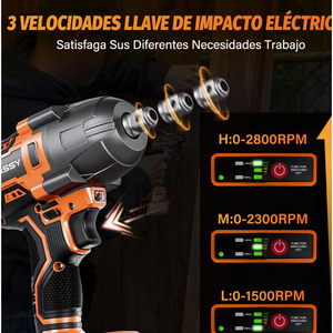 Clé à chocs sans fil 2-en-1, couple de 520 Nm, avec 2 batteries, perceuse à percussion électrique sans balais, pour réparation - Product Image 3