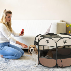 Tienda de campaña plegable para mascotas, casa para perros, accesorios de Camping, jaula para mascotas, jaula octogonal, valla, corralito al aire libre, refugio para cachorros, gatos, conejos, perros - Product Image 6