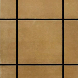 Alfombra de lana minimalista moderna, amarillo mostaza con líneas negras, alfombra personalizada duradera hecha a mano con mechones - Product Image 2