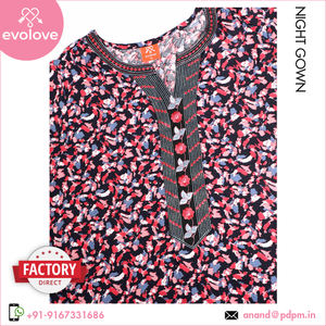 ชุดราตรีผ้าเรยอนคอกลมสำหรับผู้หญิงชุดนอนยาวสำหรับใช้ในบ้าน100% สีฟ้าตัวแทนจำหน่ายที่มีชื่อเสียง - Product Image 4