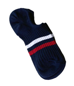 Corea foylock personalizzato con Logo alla caviglia invisibile a righe in cotone lavorato a maglia di alta qualità sport classici semplici calzini da donna scollati - Product Image 4